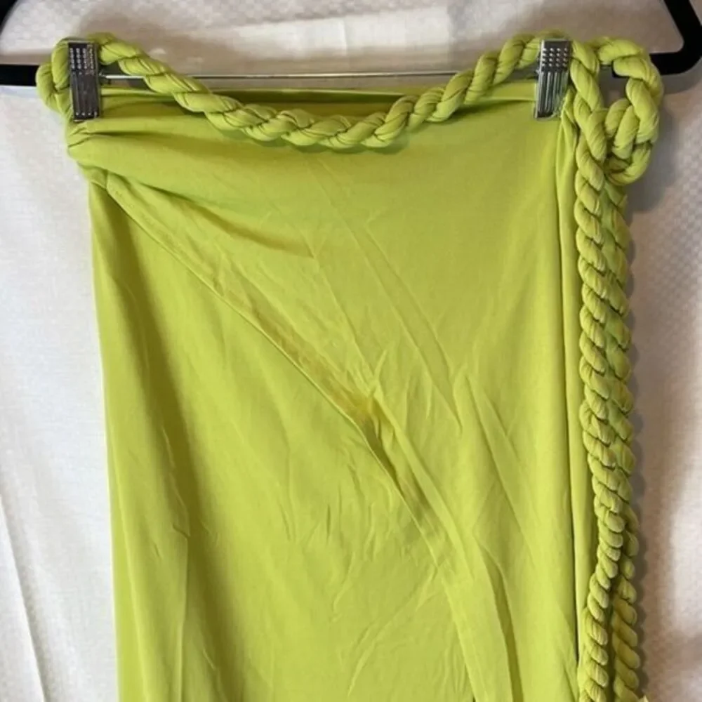 Micas Braided Waist Tie Wrap Skirt or Cover-Up Lime Green‎ Size M
